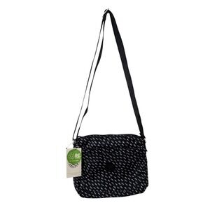 Kiplings K19320 Sebastian Ultimate Dots Rasp Dream Black Crossbody Handbag - NWT